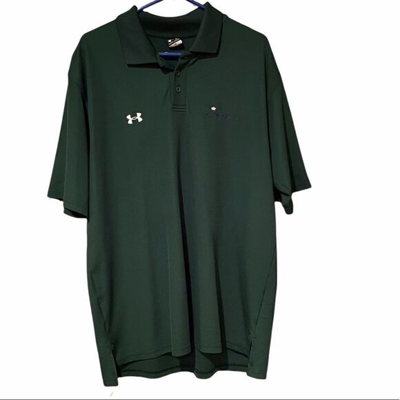 Under Armour Budweiser Polo Shirt Sz Large Green - Picture 1 of 11